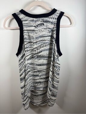 MICHAEL STARS | IKAT Print HIGH-LOW 100% SILK Zip Back Easy Tank XS